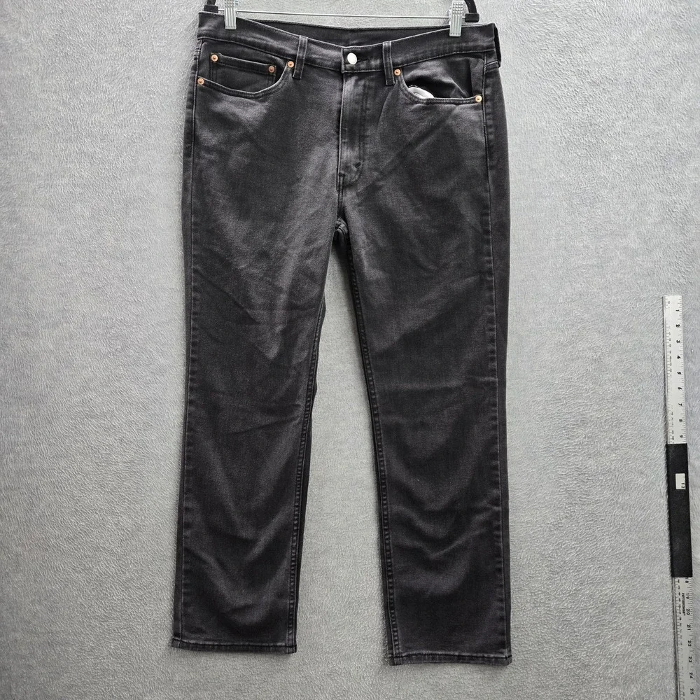 Levi's 514 Men Jeans 34X30 Black Denim‎ Straight Fit 29